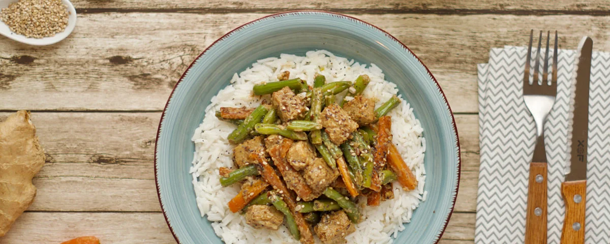 recipe kit Tempeh sauteed in sesame and ginger